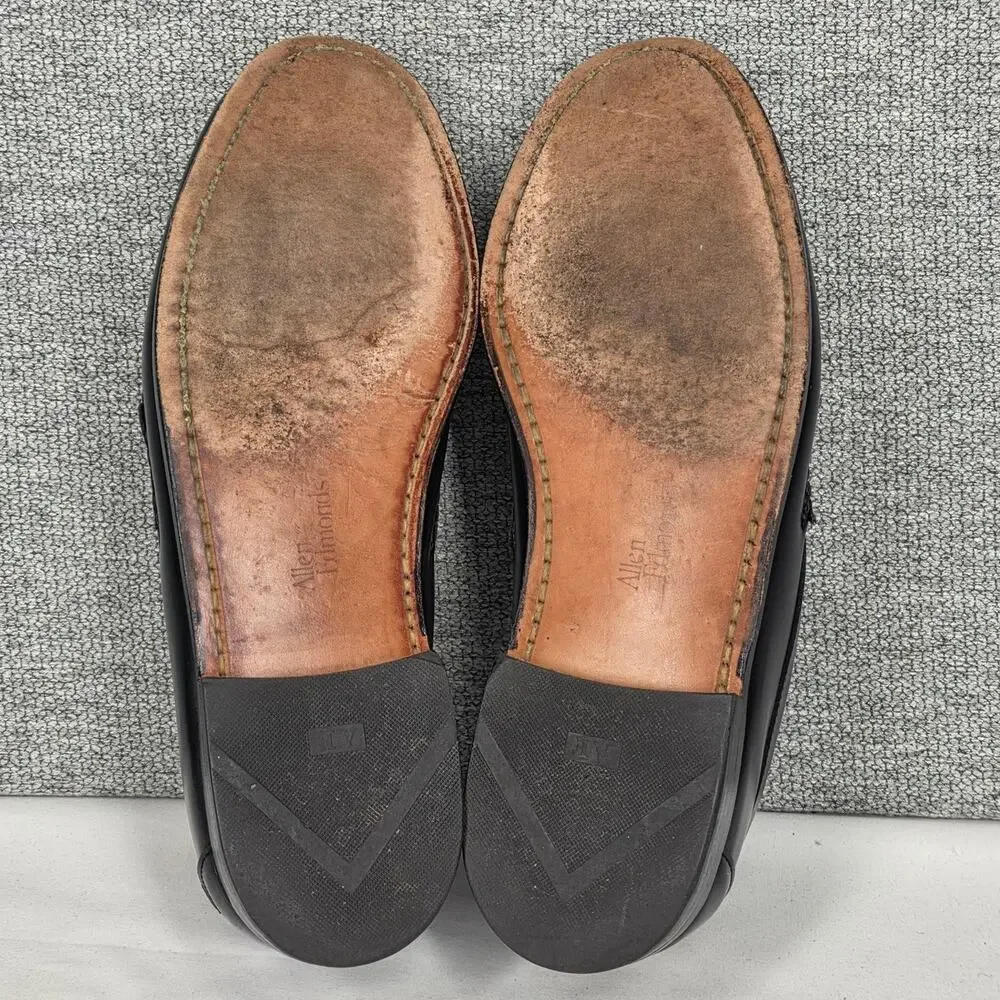ALLEN EDMONDS WALDEN MOC-TOE BLACK LEATHER PENNY LOAFERS – MEN'S SIZE 8.5D